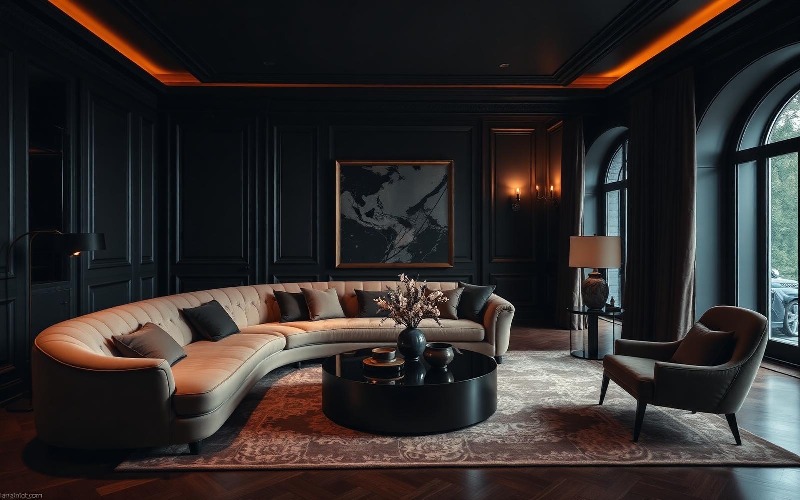 Dark elegant living room